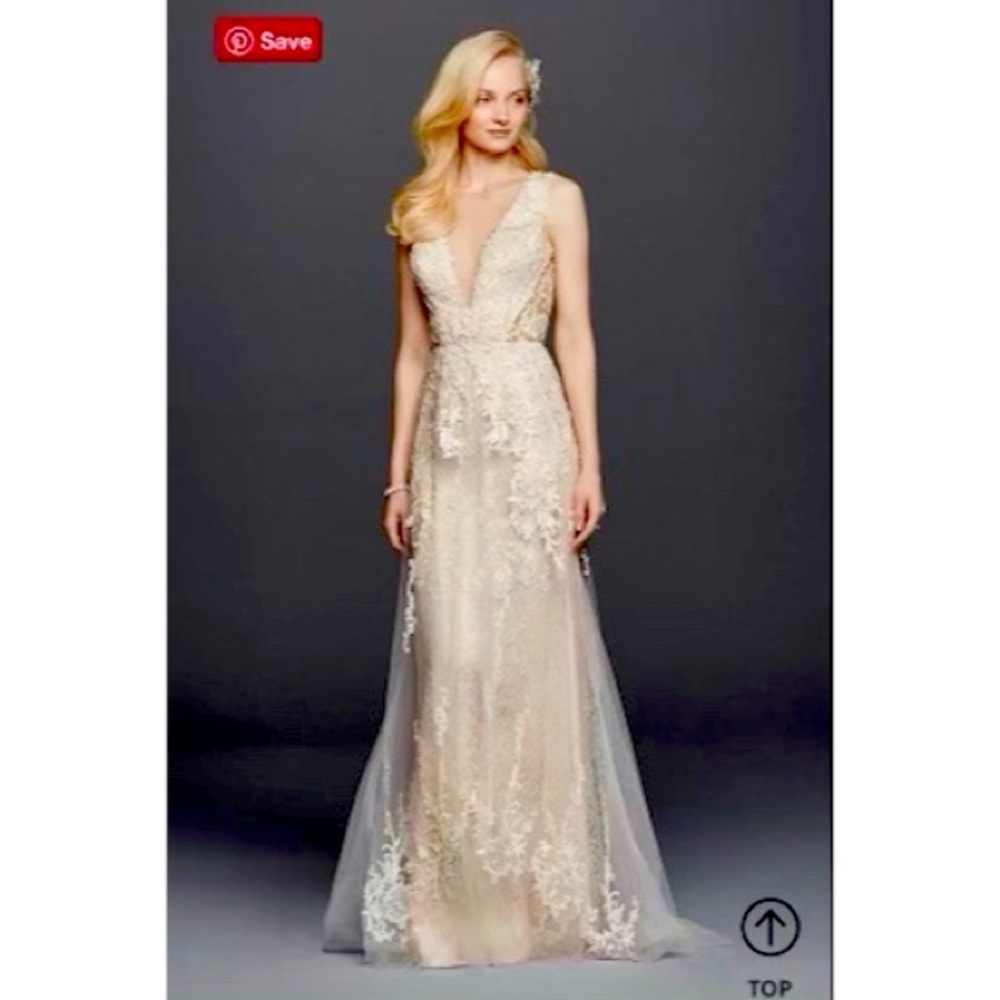 Tulle A-Line Wedding Dress with Plunging V-Neck